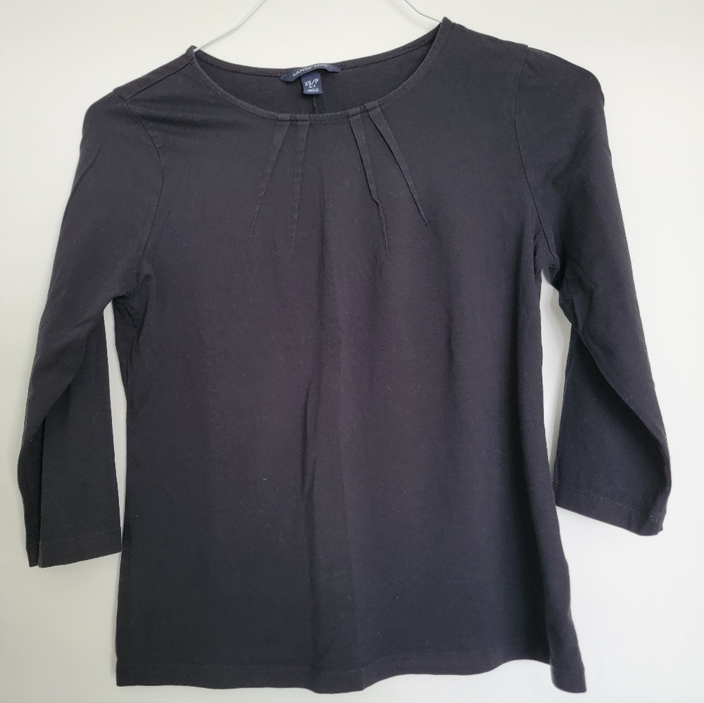 Lands' End Women's 3/4 Sleeve Top XS/P 2-4 Cotton Rayon Spandex